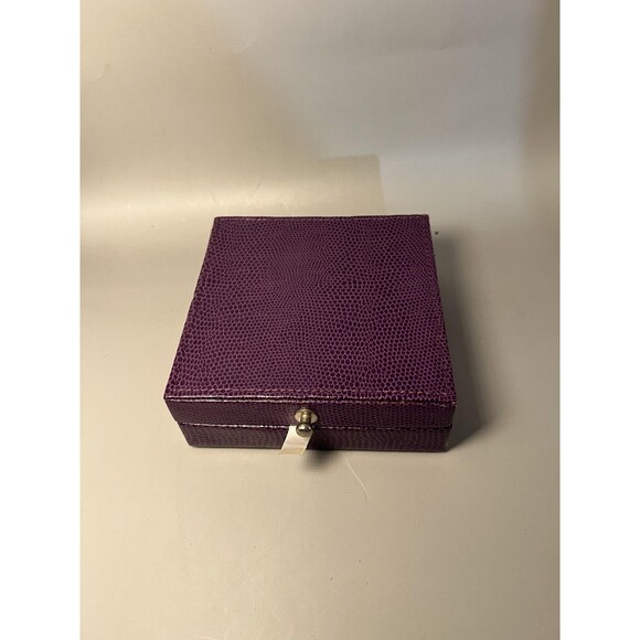 Jones New York Collection Coasters Set 4 Embossed Faux Leather with Storage Case - Picture 2 of 5